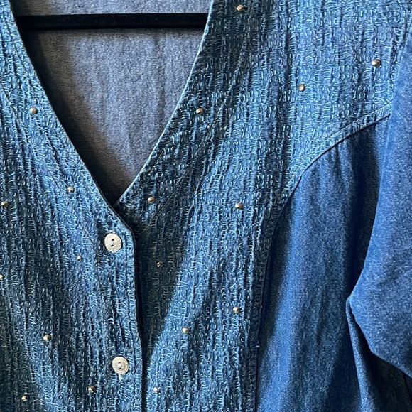 Denim button up with sparkles - Picture 3 of 5